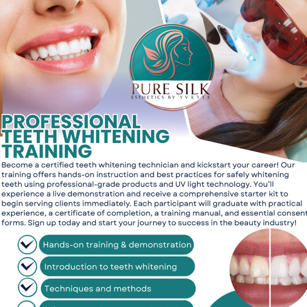 Pro. Teeth Whitening Training at Pure Silk Esthetics by Yvette in El Paso, TX
