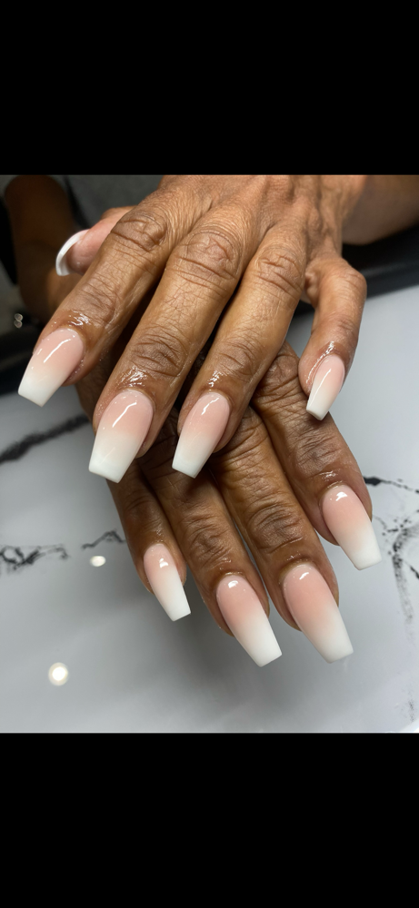 Pink & White Ombre Full Set