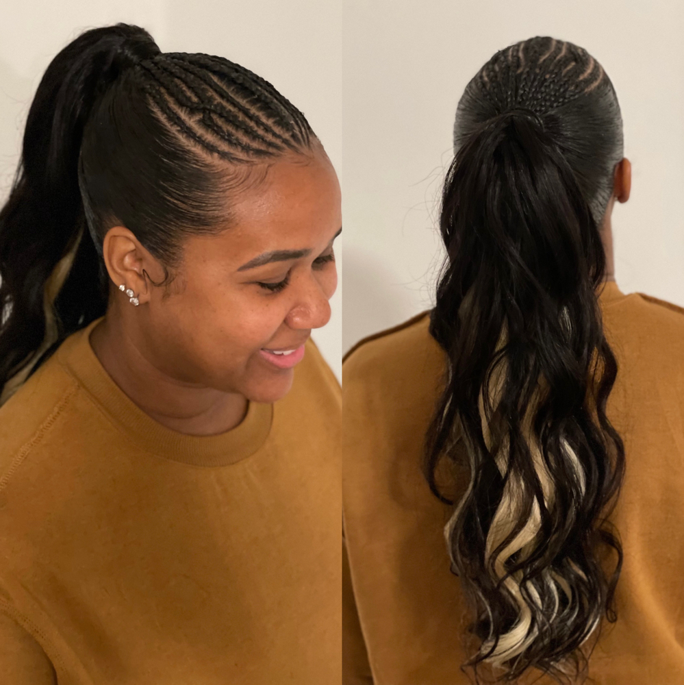 Invisible Sew-In Ponytail W/ Braids