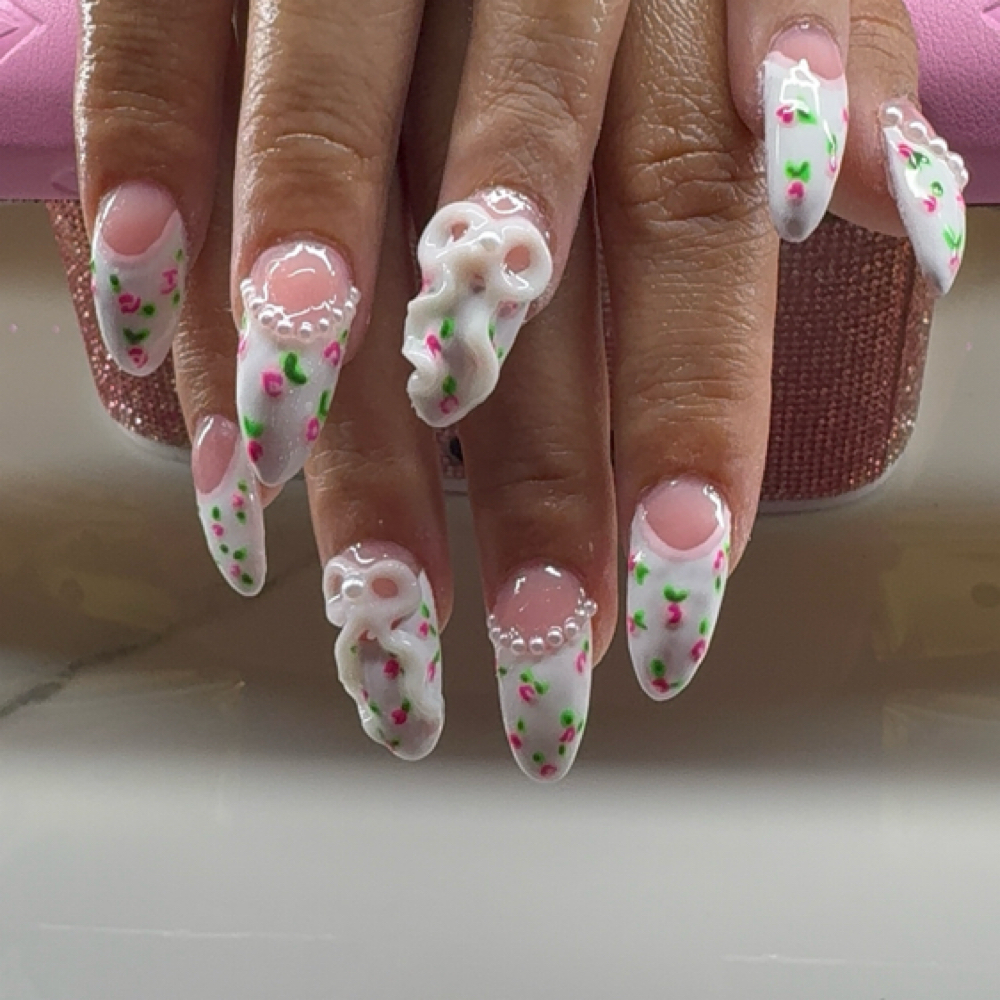 Polygel Medium Full Set at INVU Beauty Salon in Modesto, CA