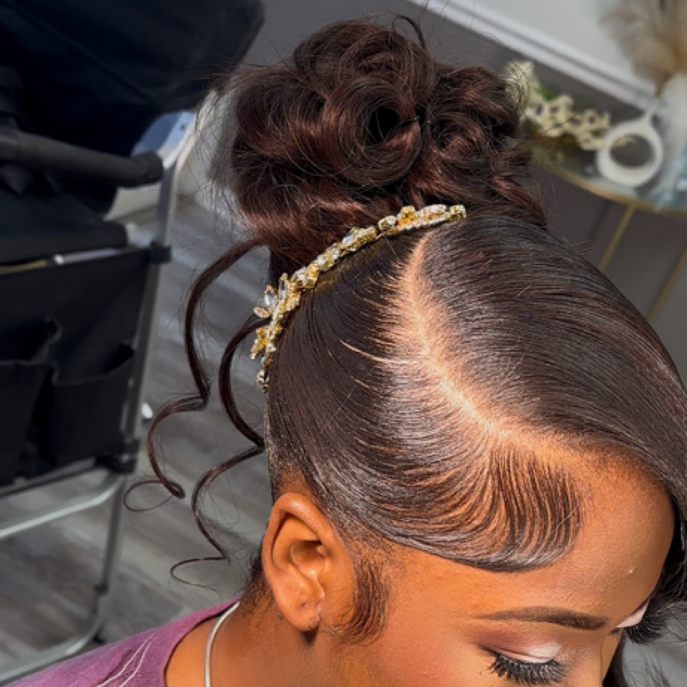 Sleek Updo Bun at Allure Salon in Port St Lucie, FL