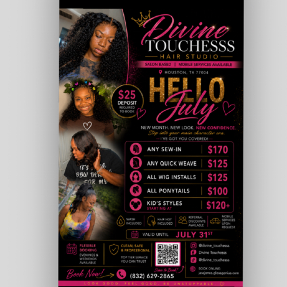 ✨ JULY SPECIAL | ALL WIG INSTALLS | at Divine Touchesss in Houston, TX