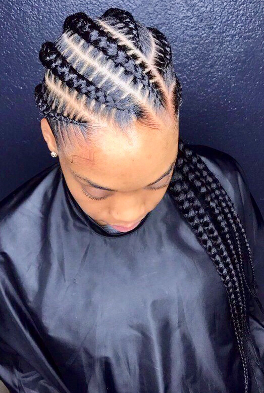 Feed in braids (6 braids)