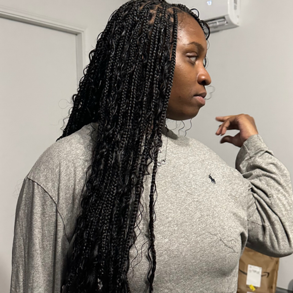 Boho knotless Medium( Mid Back) at Gigi African Braids Houston in Cypress, TX