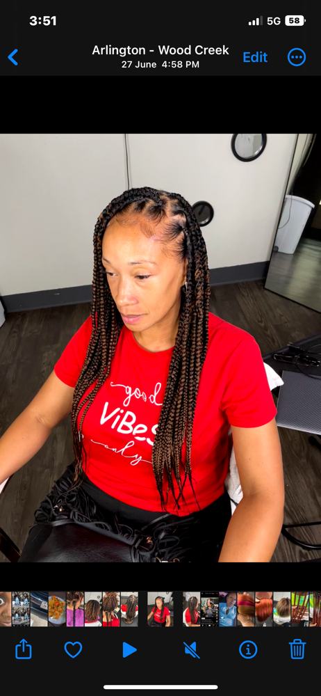 Medium Braids Over Locs