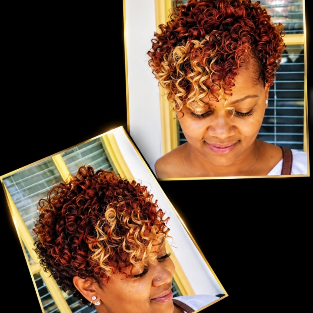 Rod Set (Natural Hair) at Pamper Me Salon & Spa Ste in Riverdale, GA