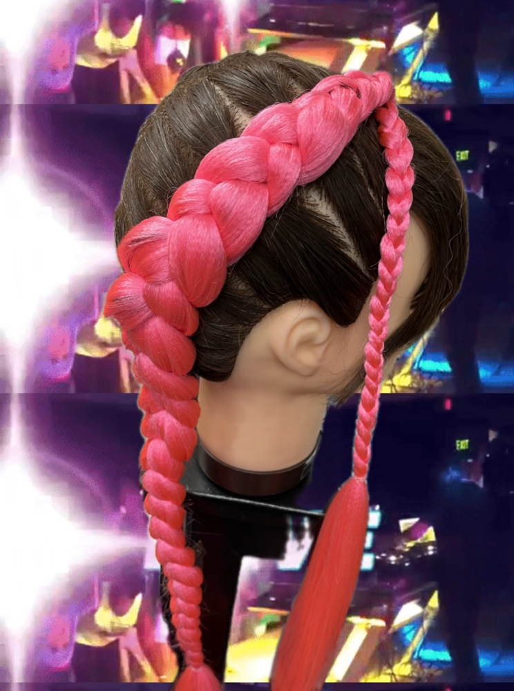 Double Dutch Braids; Hair fed-in