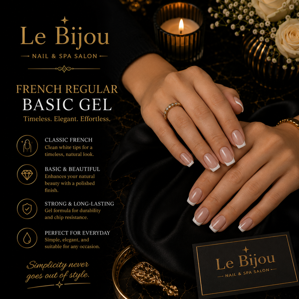Nails - French Gel Basic at Le Bijou Nails and Spa Salon in Houston, TX