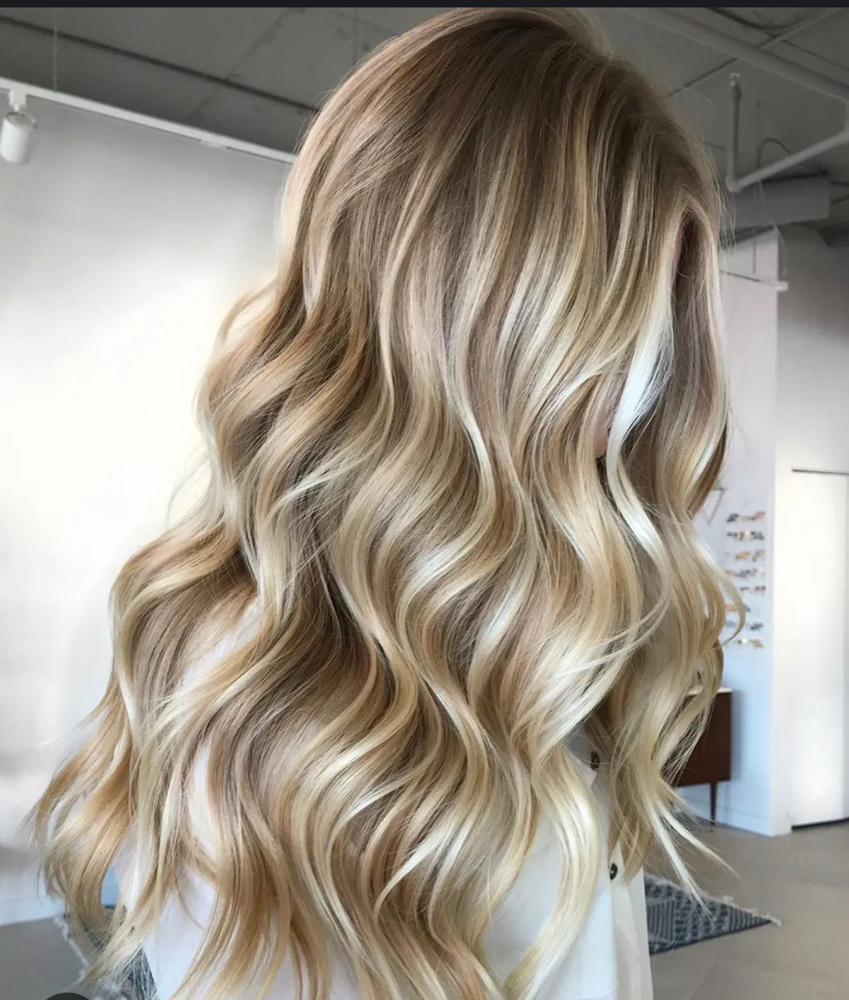 Long Highlight With Color InBetween at JessFIXXhair in Lubbock, TX