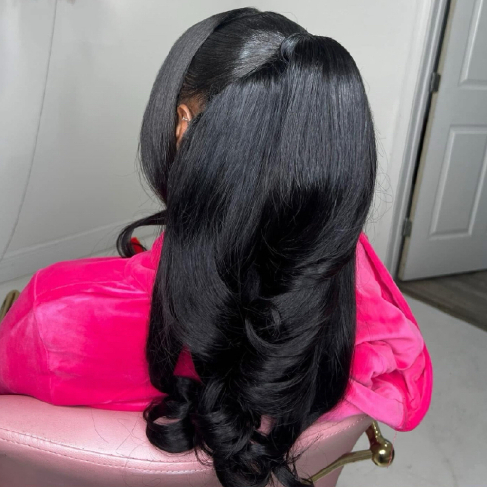 Half Up Half Down at Zee Beauty Creations in Monroe, LA