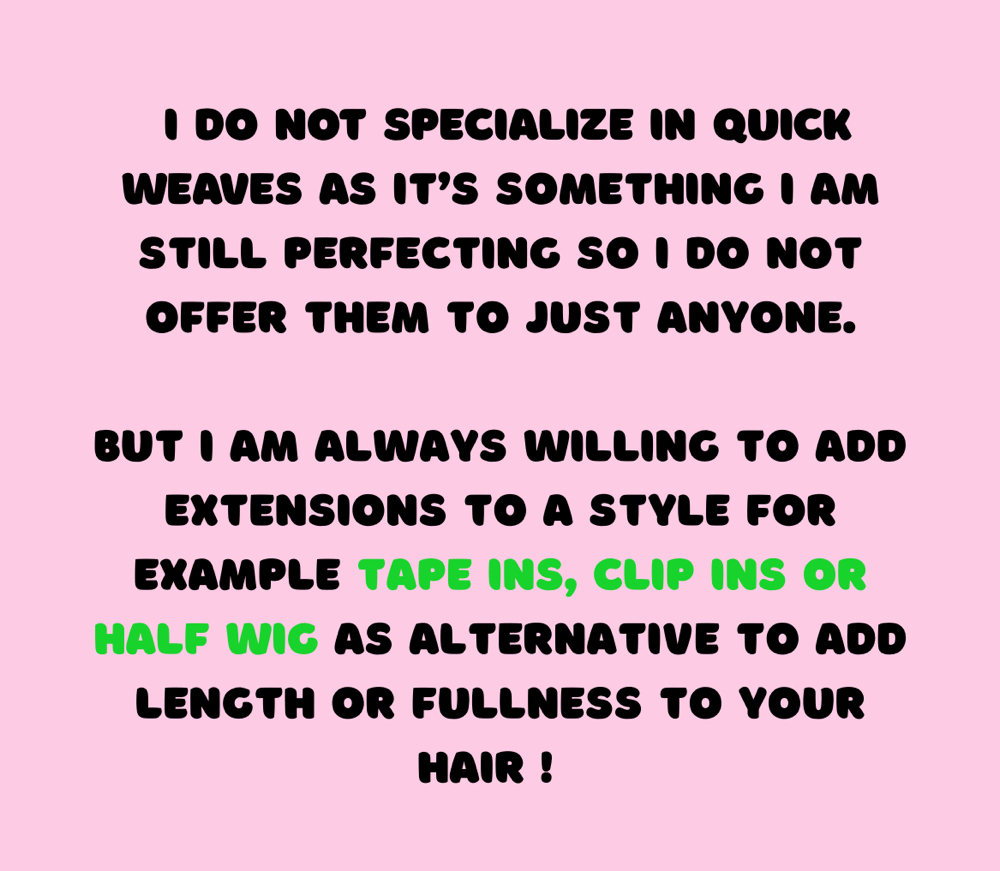 NO QUICK WEAVES