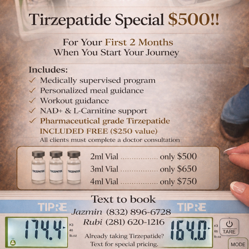 Tirzepatide With NAD+ & L-Carnitine at HighGlam Aesthetics in Houston, TX