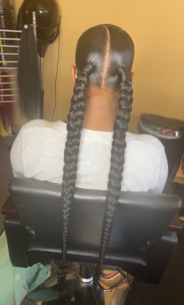 Double Extended Braid Ponytails