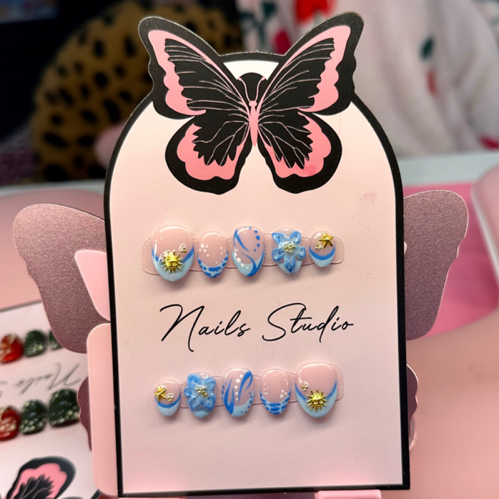 Press On Set With Charms/3D at Cayley’s Nails in Richmond, KY