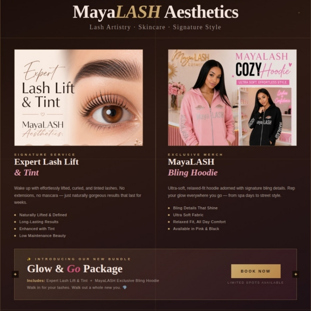 ✨ Glow & Go Package at MayaLASH Aesthetics| Professional Lash Lifts & Facials in Norwood, MA in Norwood, MA