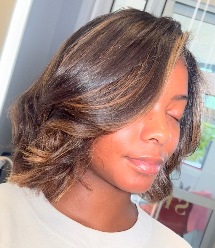 Silk Press + Ombre’ or Balayage