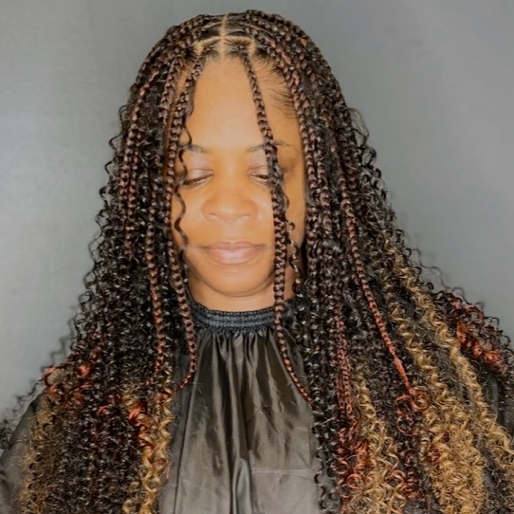 Small Boho Knotless at Birds Braiding Boutique in Newnan, GA