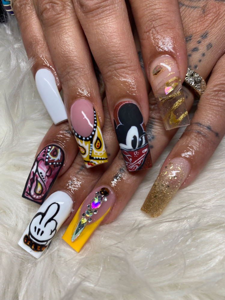 Deluxe Long Freestyle 🌸 at Cidity Nails in South bend, IN