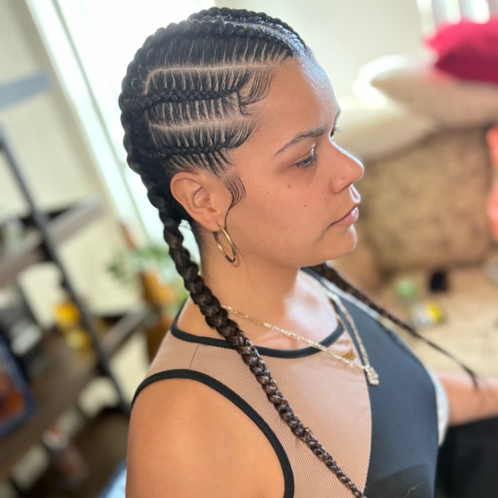 2 Braids **NATURAL HAIR** at Perla’s Nails in Orlando, FL