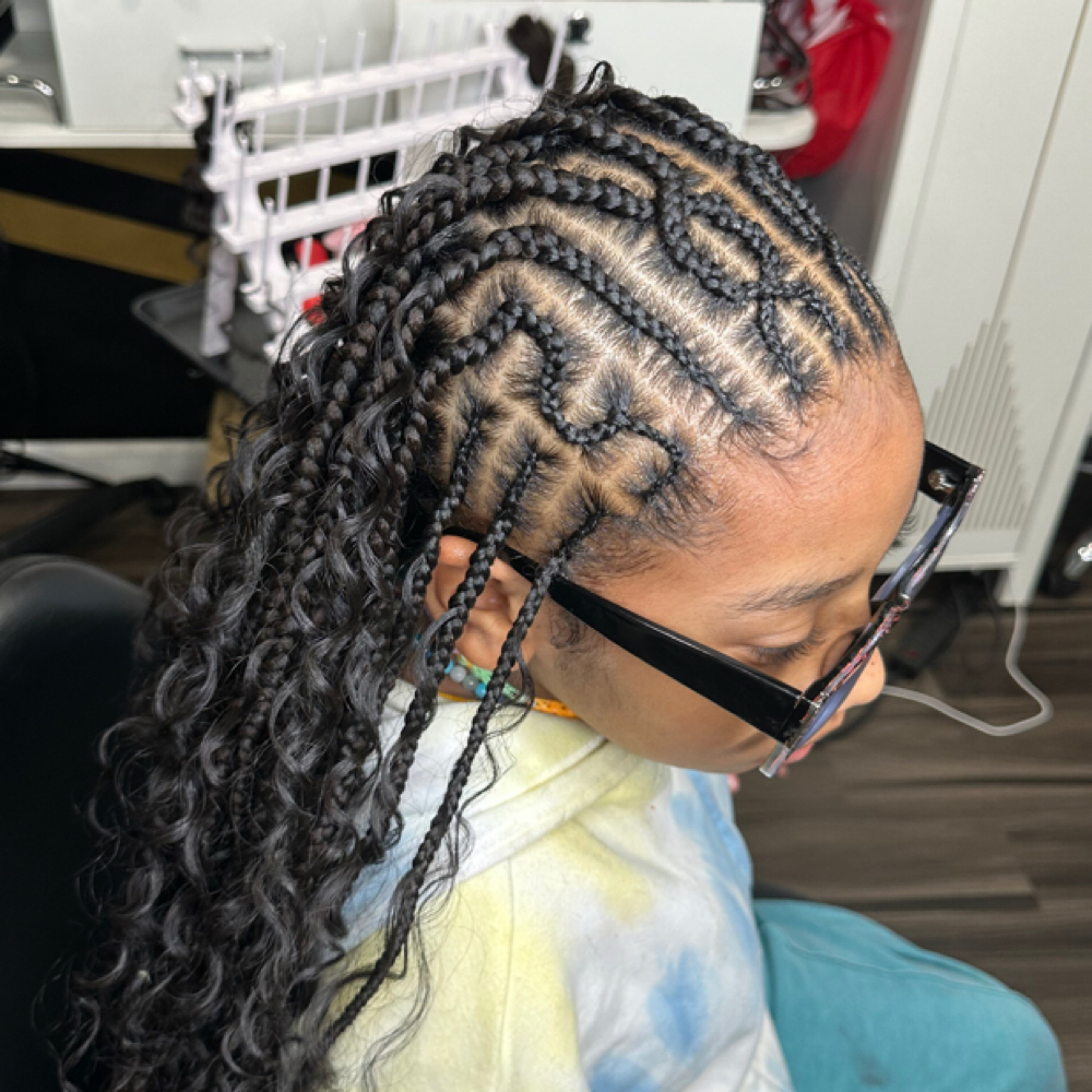 Fulani Braids w/ Knotless at The Crown Garden in Jamaica, NY