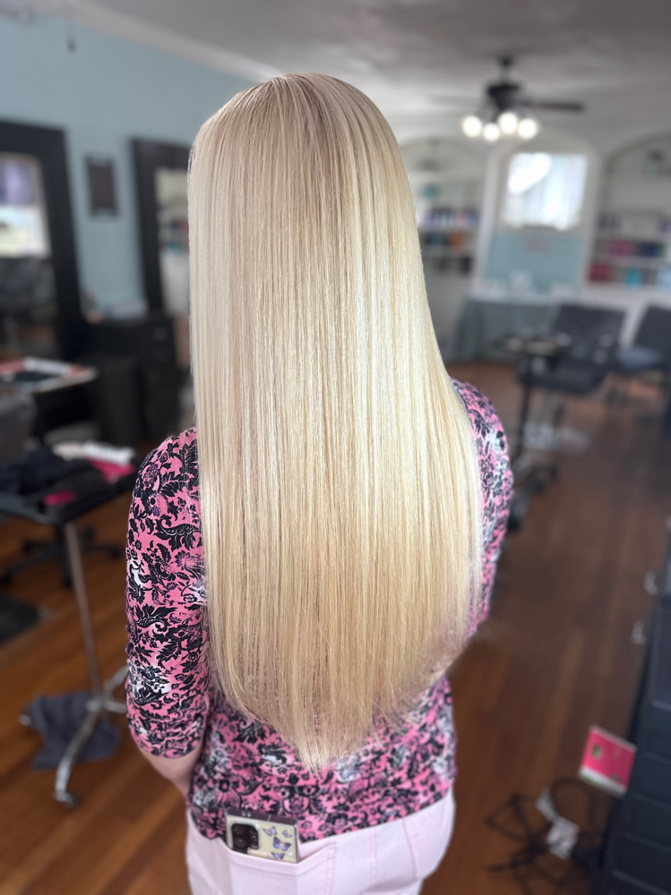 Bleach Root Touch Up W/ Haircut