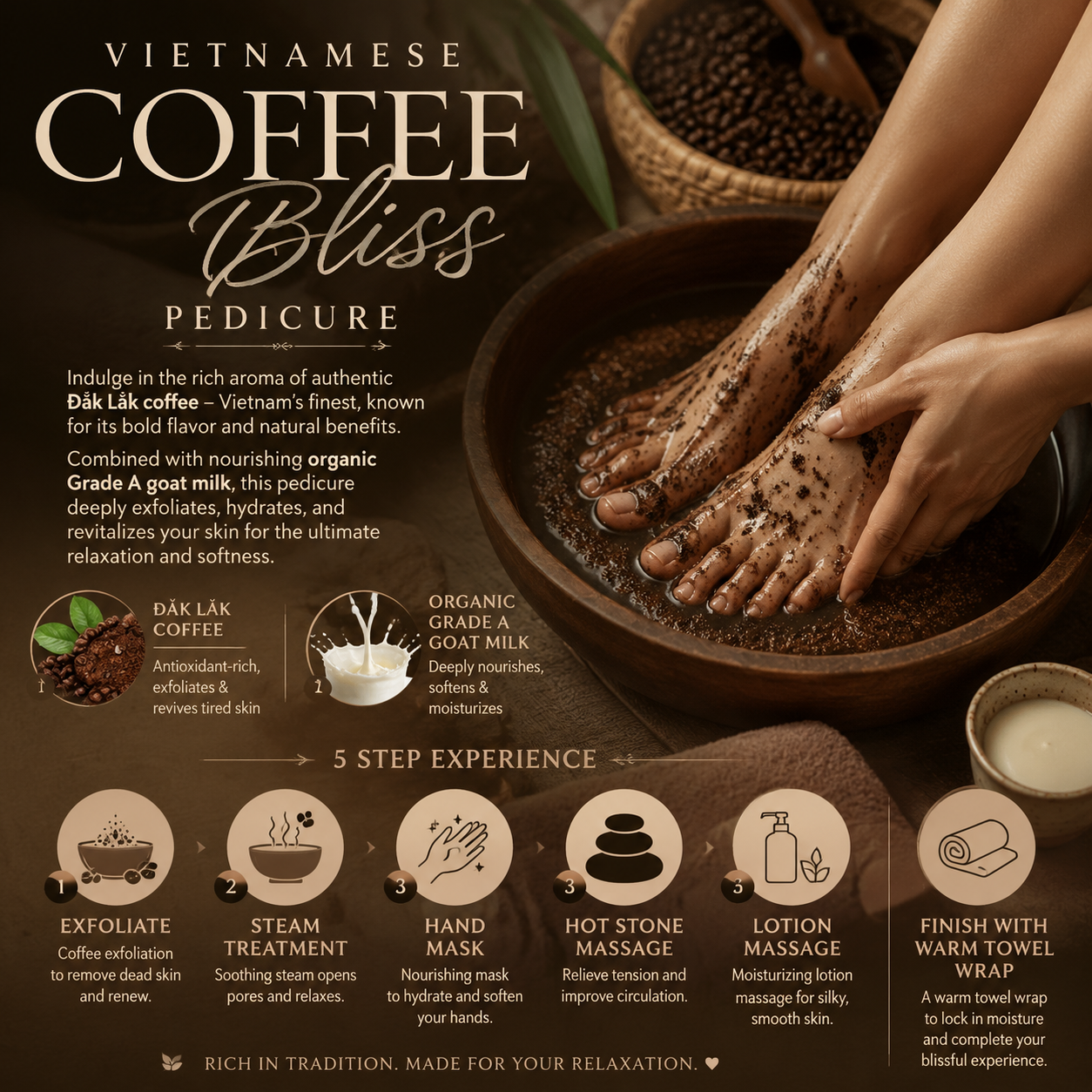 Vietnamese Coffee Bliss Pedicure at Lily The Chic in Las Vegas, NV