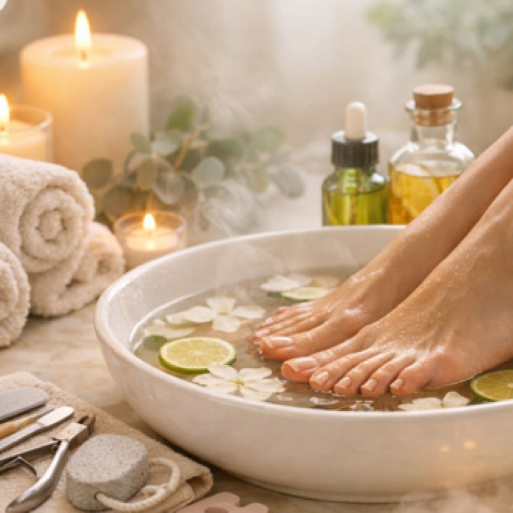 Spa Pedicure at His & Hers Barbershop and Salon in Painesville, OH