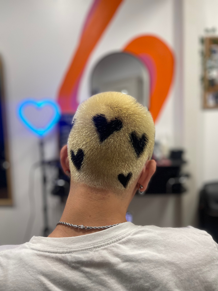 BUZZ CUT+BLEACH+DESIGN