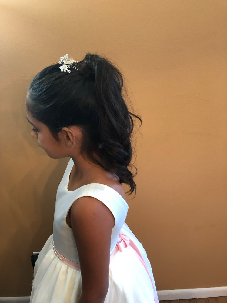 Flower Girl Hairstyling at Enchanted Hair Salon On The Go in East Hanover, NJ
