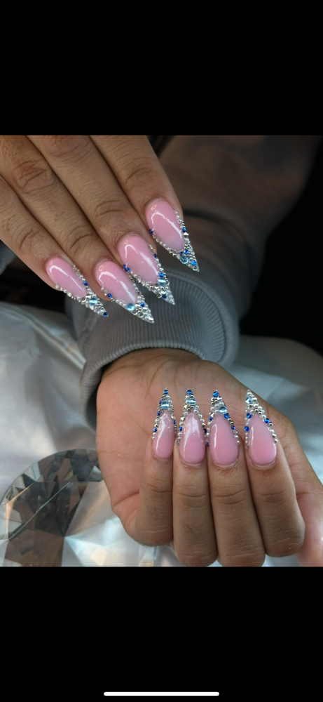 Entire Blinged Nail at nailssbydidi in East Hartford, CT