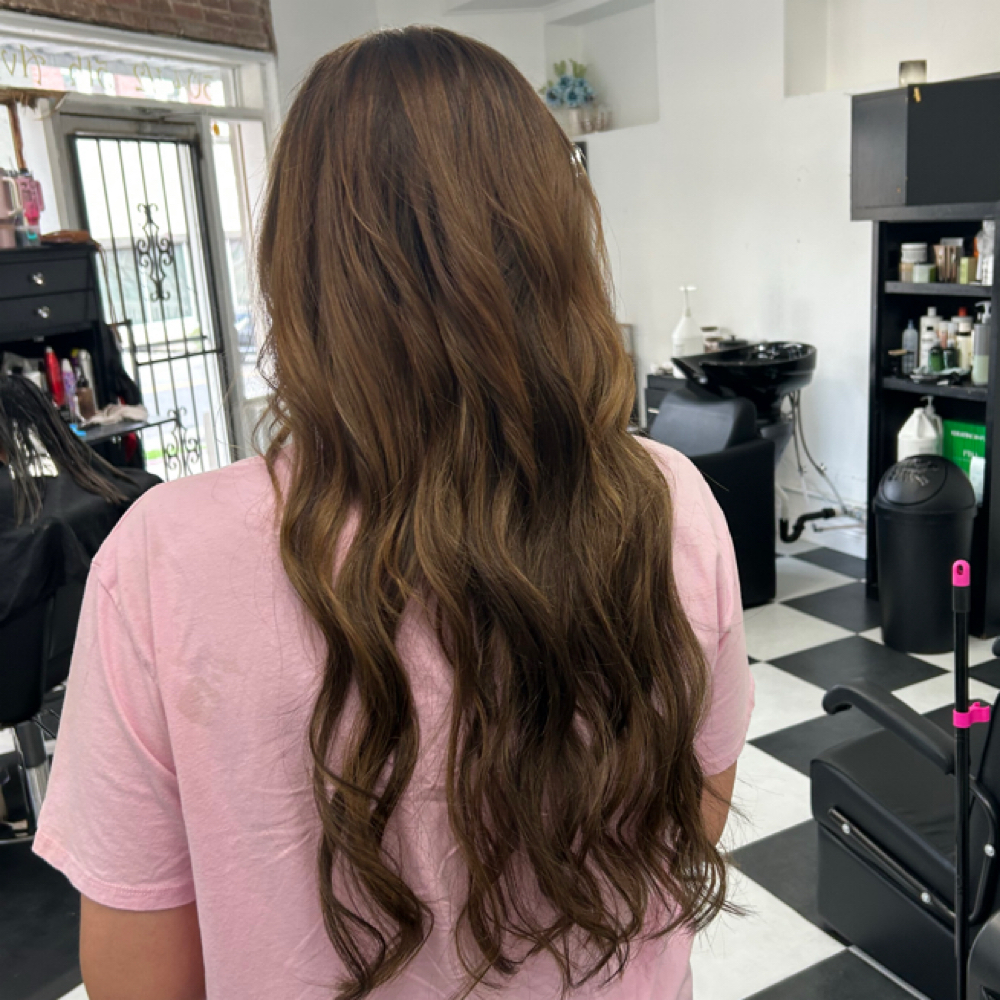 Hand-Tied Extentions Installation at Jessica Smith in Laurel, MS