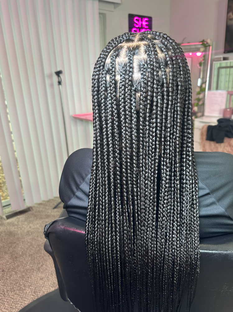 Medium Knotless Braids at Pink Passion Beauty Parlor in Atlanta, GA
