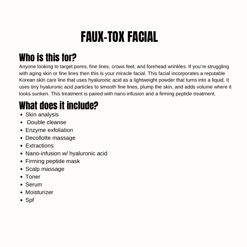 Faux-tox Facial
