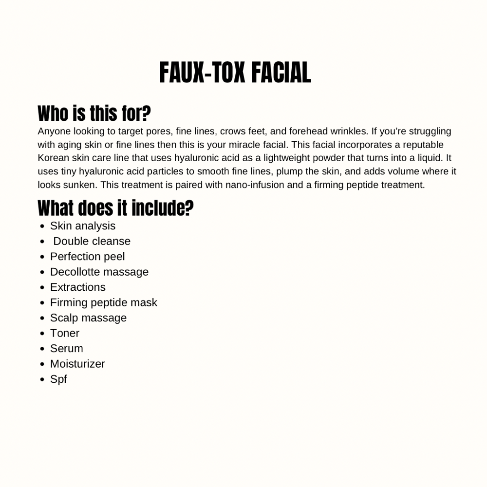 Faux-tox Facial