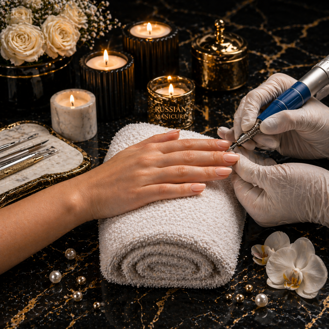 Manicure - Russian (Gel) at Le Bijou Nails and Spa Salon in Houston, TX