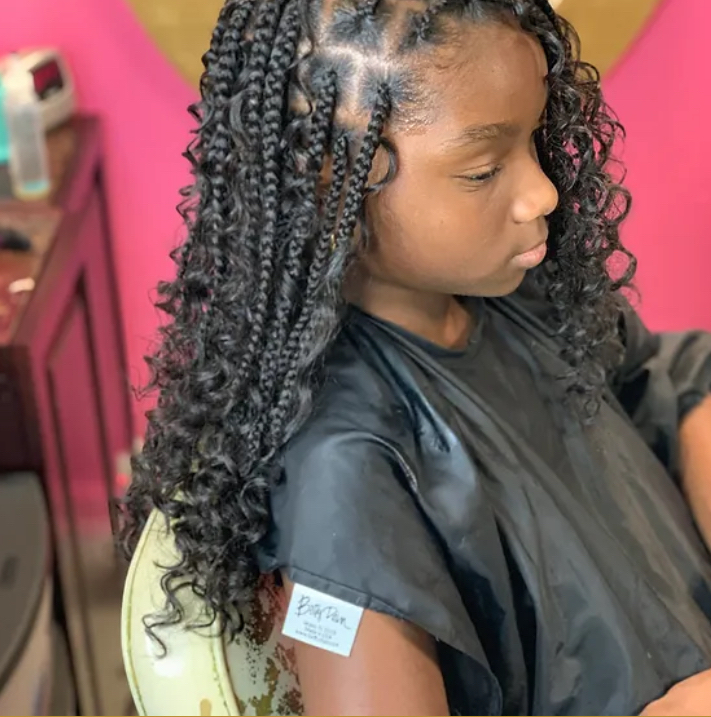 Kid Boho Box Braids Medium