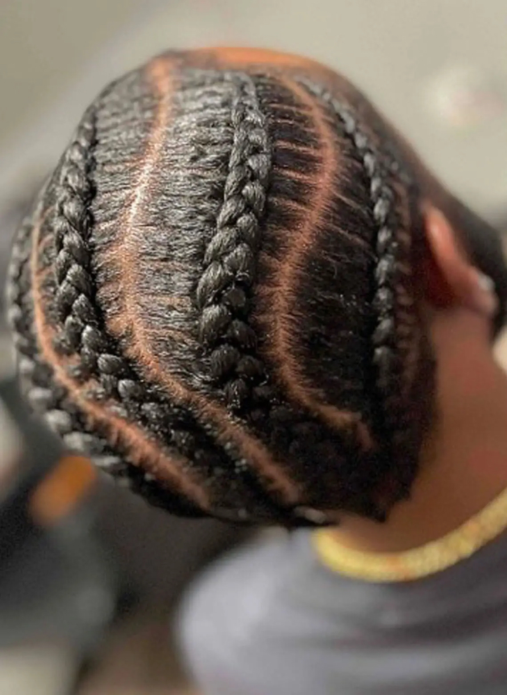 MEN'S WAVY PART CORNROWS