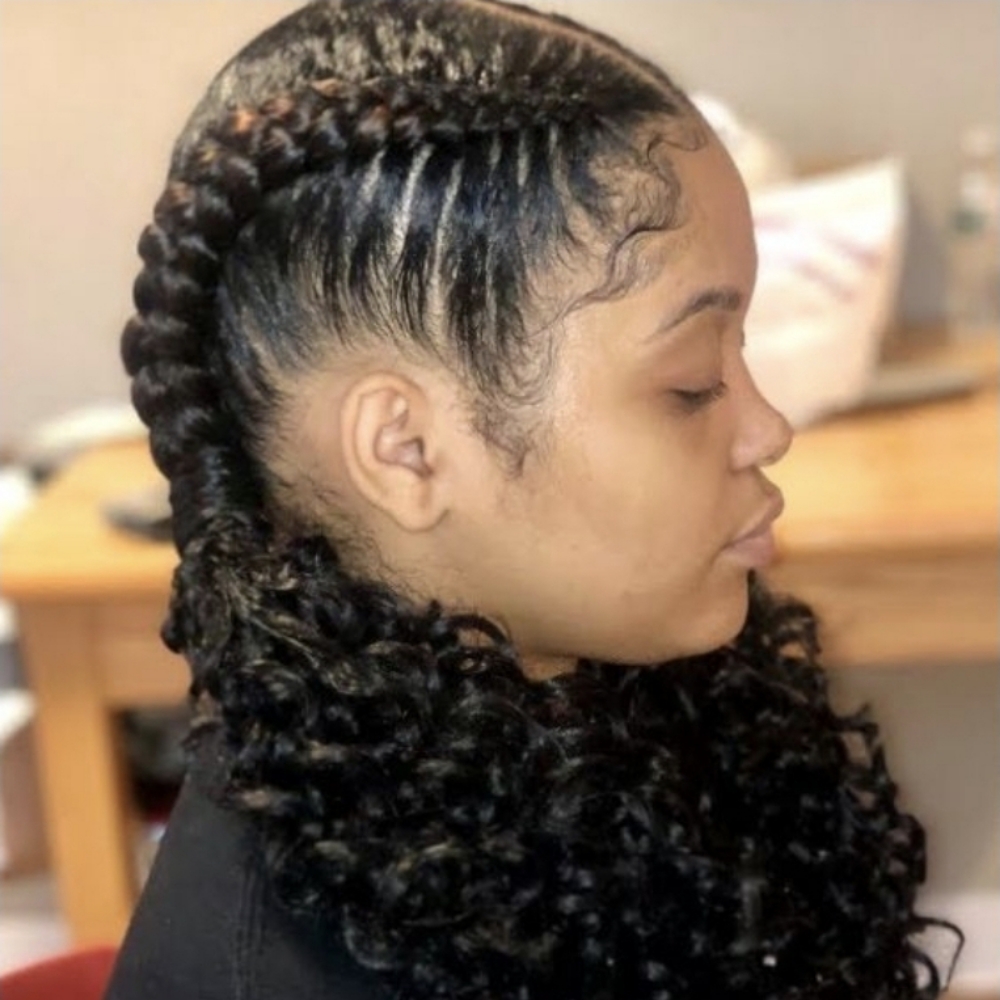 Feed Ins W/ Ponytails at Divine Design Studio in Stone Park, IL