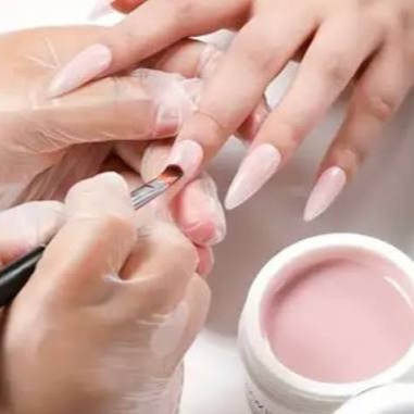 UV gel filling manicure at L&G Hair and Nails Salon in Long Beach, NY