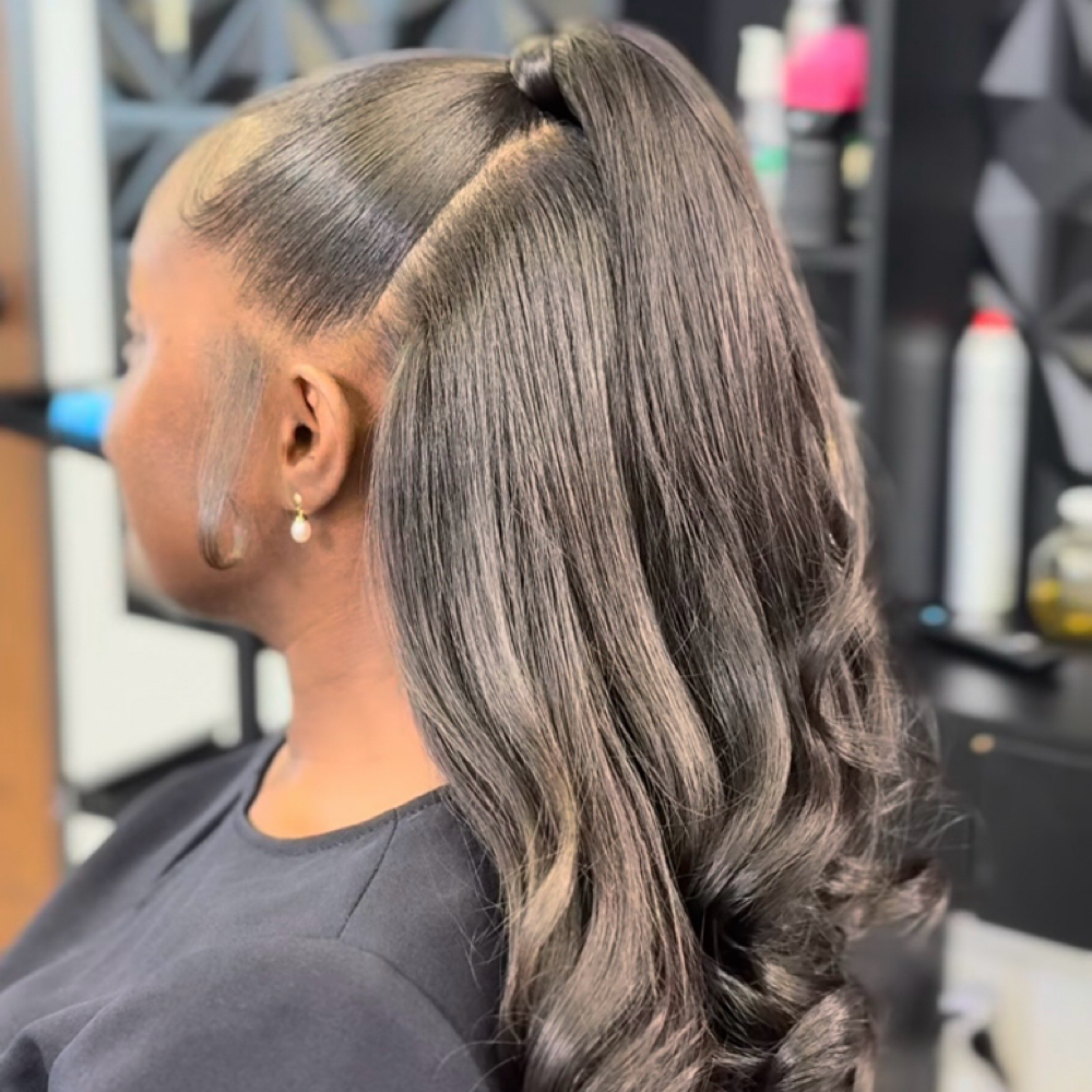 Half up half down/ Sew In at Exclusively The Luxe Salon in Missouri City, TX