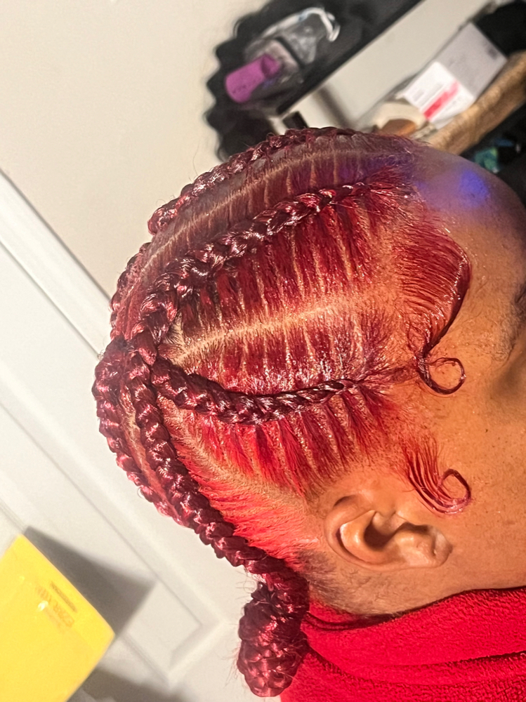 4 stitch braids w bun