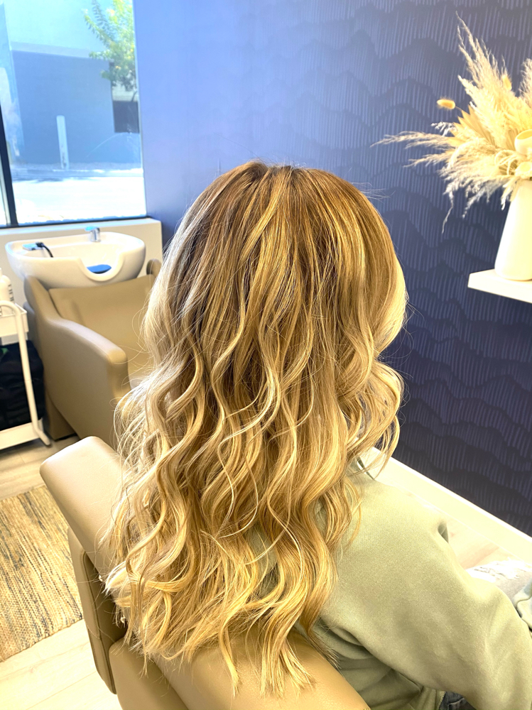 Partial Highlight And Blow Dry