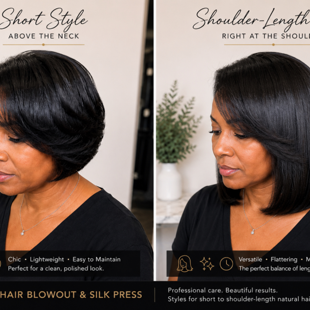 Natural Blowout/SilkPress/Mid Lengt at Styles By Tanja  Salon in Savannah, GA