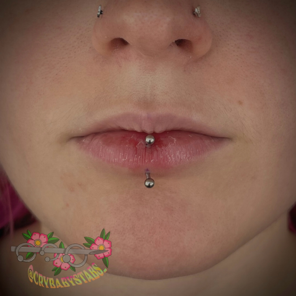 Lip at Dark Age Piercings by Sarah in Denton, TX