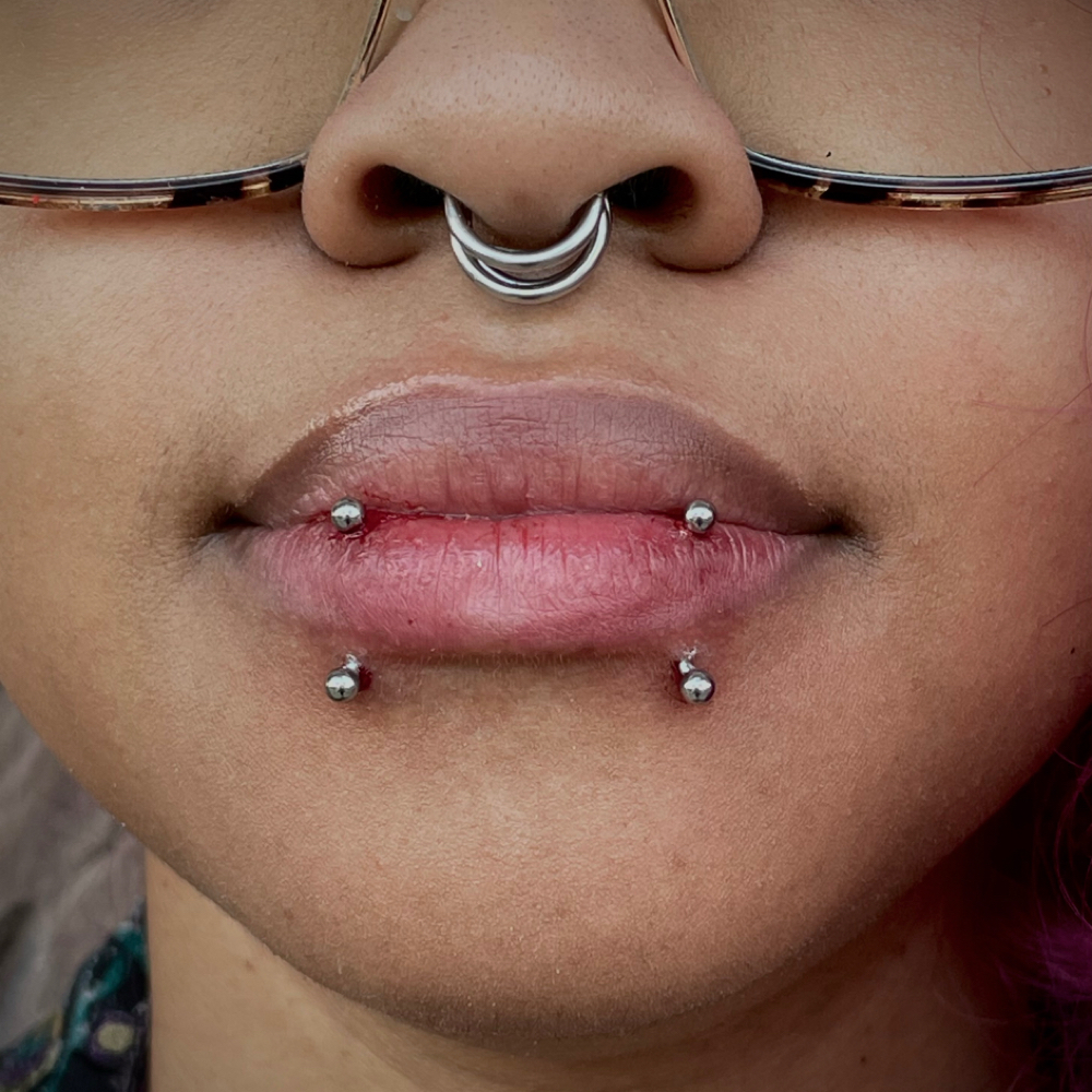 Lip at Dark Age Piercings by Sarah in Denton, TX
