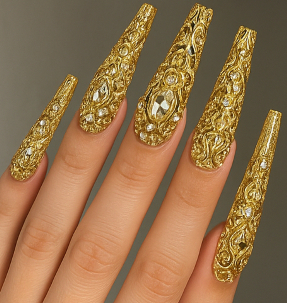 Acrylic Nail Blinged Out at Studio 981 in Richmond, VA