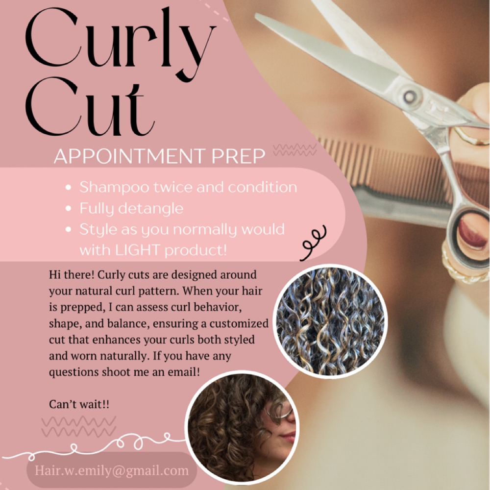 New Client Curly Cut at Embellish Hair Studio in Wichita, KS
