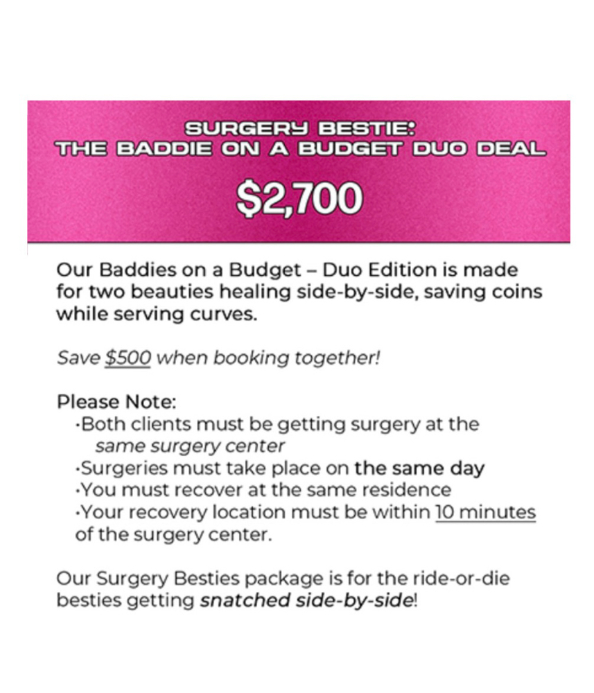 BADDIE ON A BUDGET (For Two) at BBL BADDIES in Miami, FL