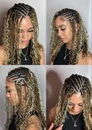 Bohemian Flip Over Fulani Braids