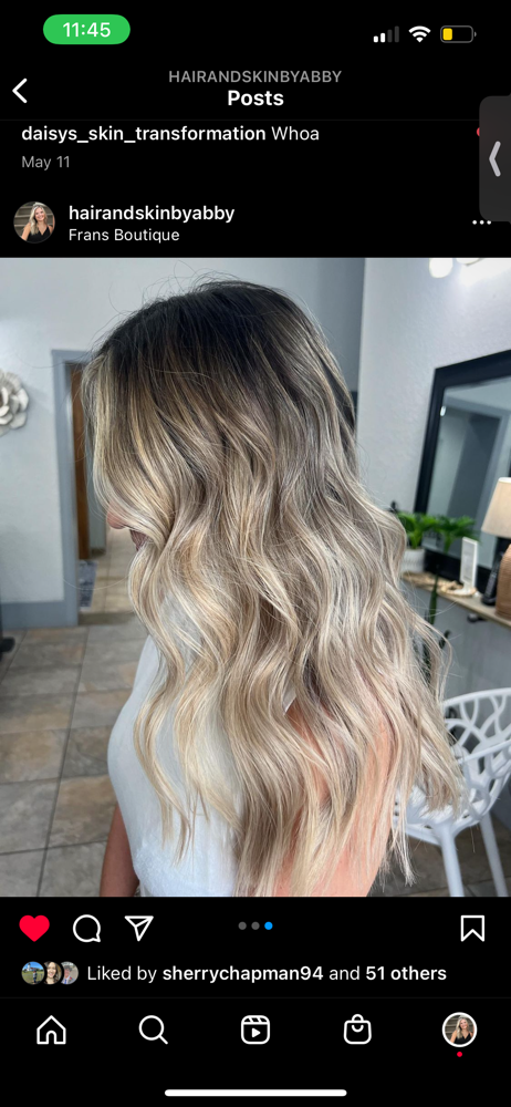 Half Head Balayage + Cut + Blowdry at Abigail  Chapman in Jacksonville, FL